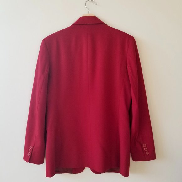 Women's Vintage Red Cashmere Blazer Laura Lindor - Picture 6 of 11